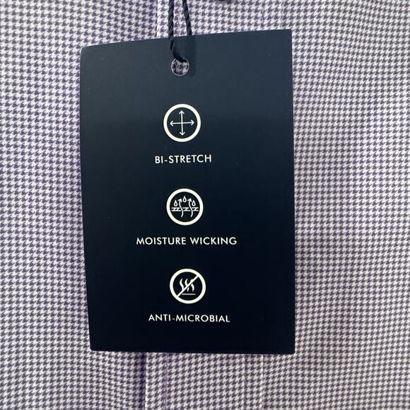 New Jos A. Bank Traveler Performance Shirt Button Down 3XLT Purple Check - Picture 4 of 6